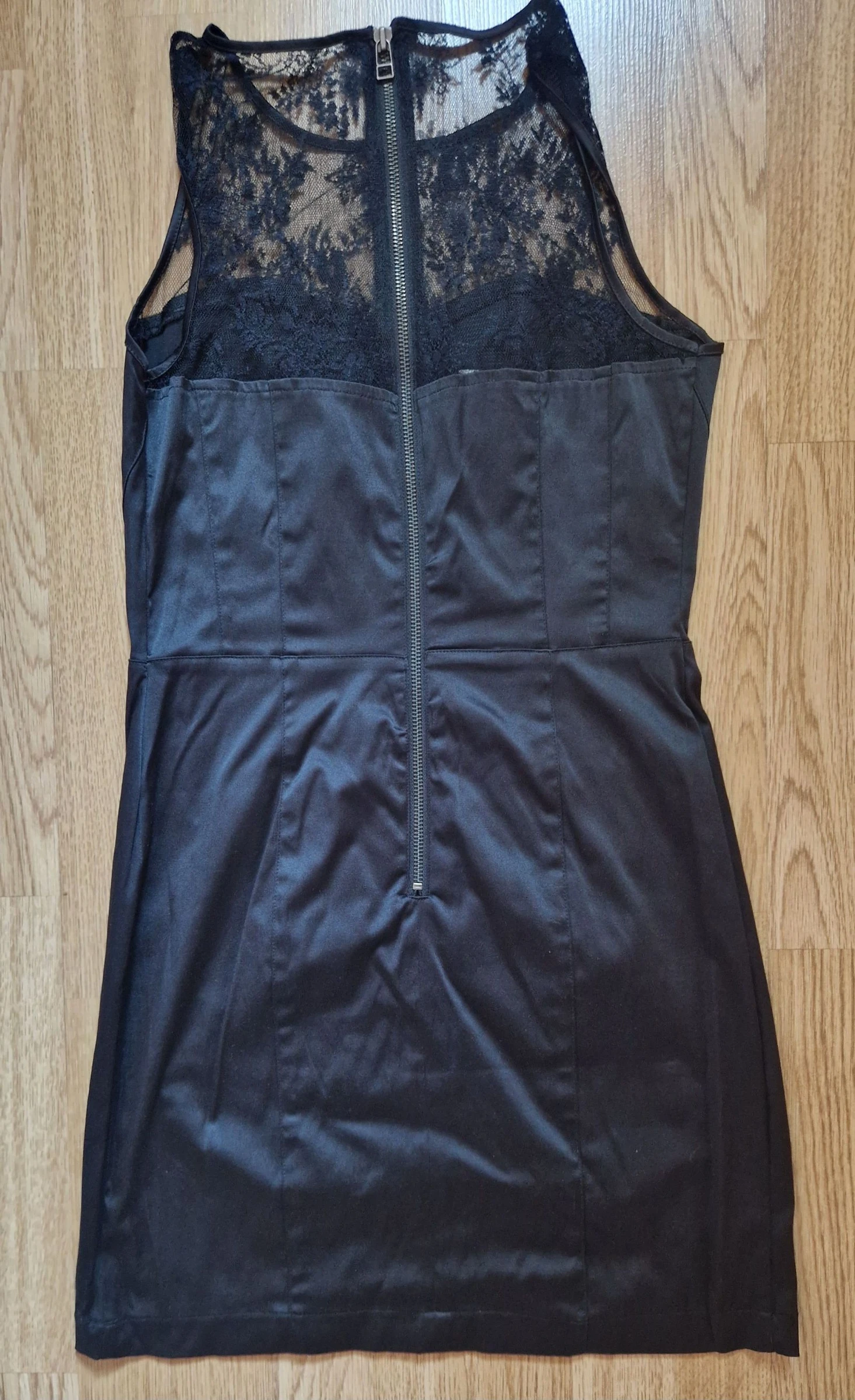 Vestido negro encaje corsé Stradivarius M – photo 16